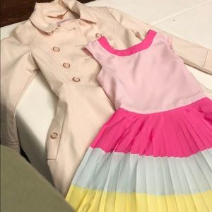 Colorful girls dress and coat set